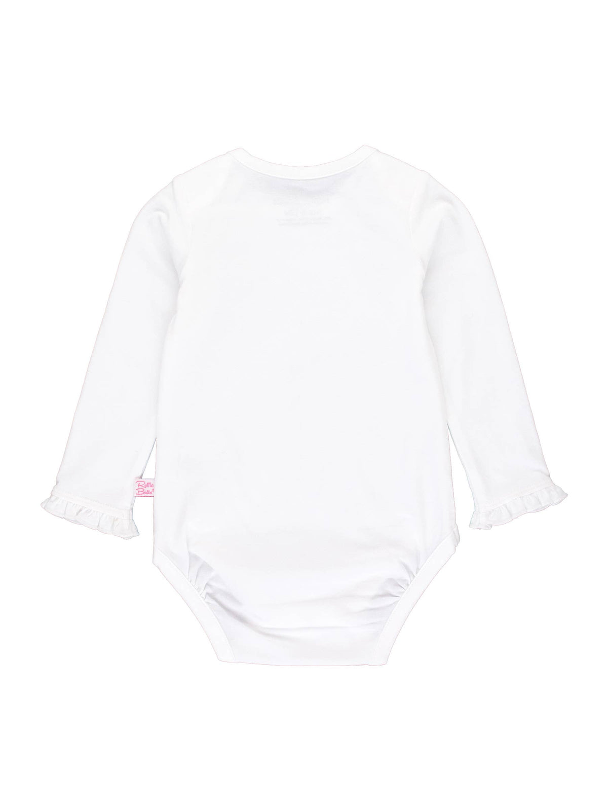Baby Girls White Knit Long Sleeve Ruffle Bodysuit