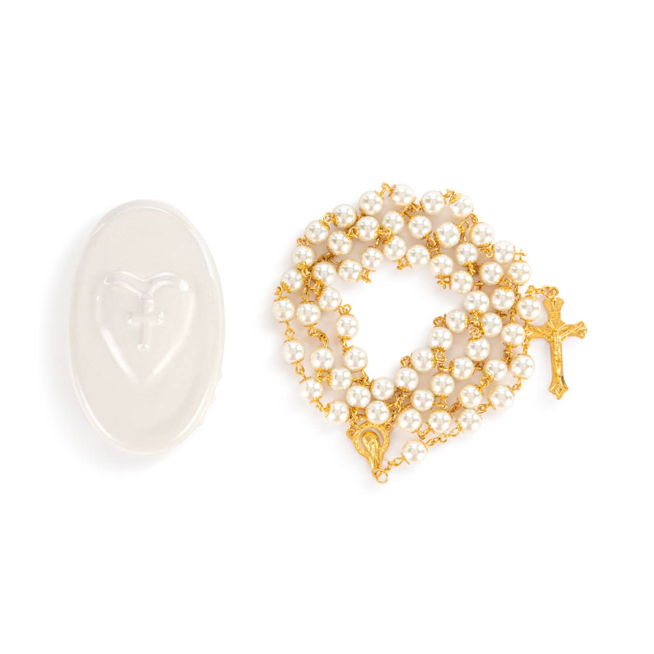 Trinket Box & Rosary - Heart and Cross