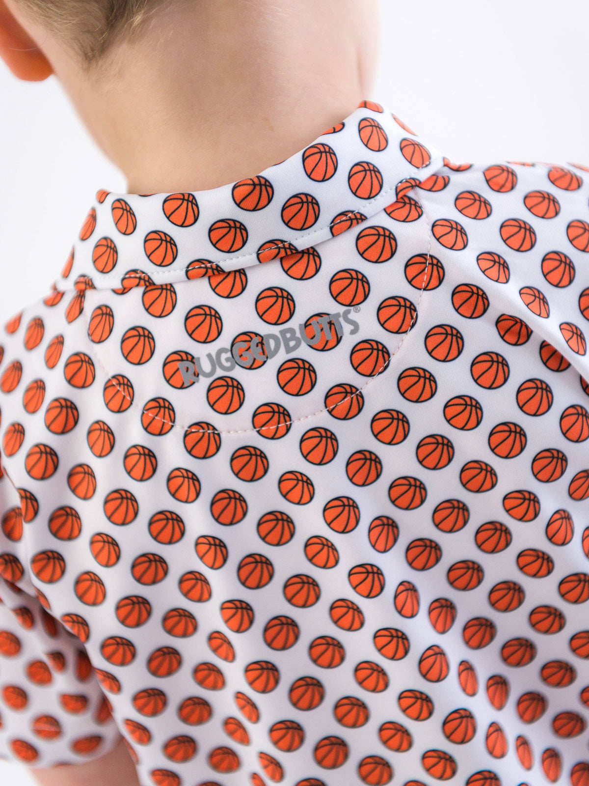 Boys Basketball Madness Knit Short Sleeve Performance Polo: Orange