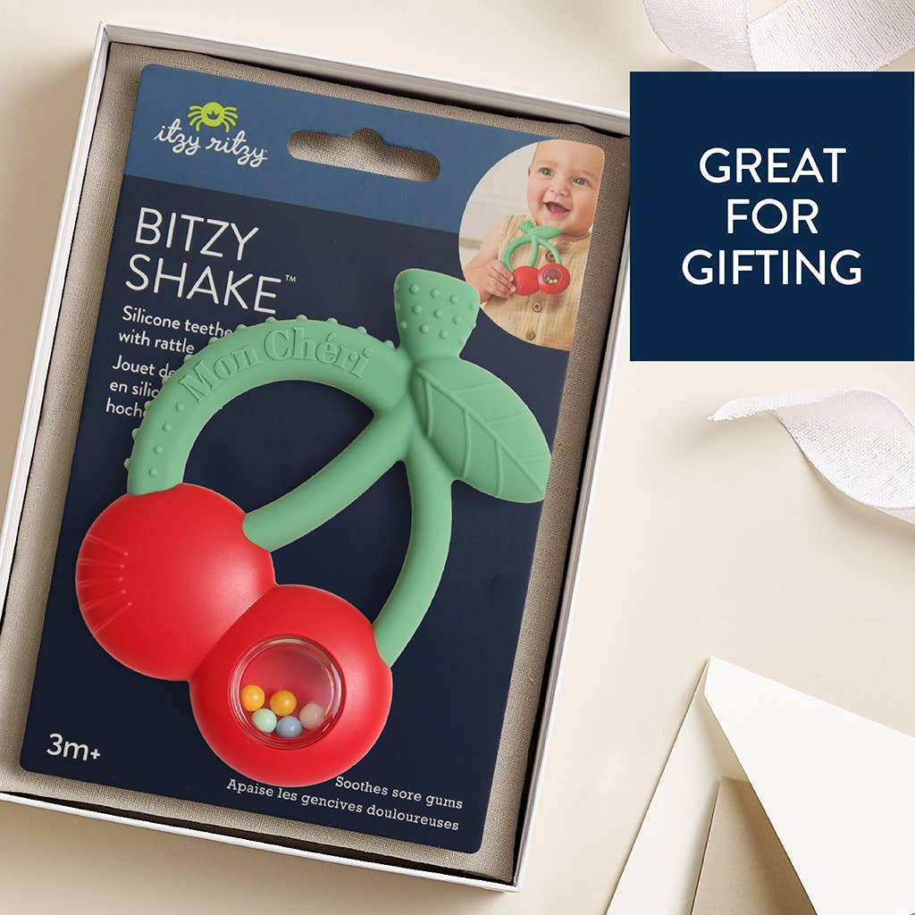 Bitzy Shake™ - Silicone Teether with Rattle: Goose