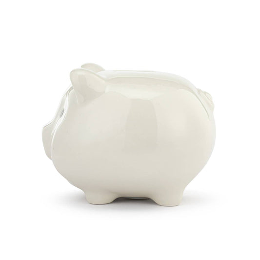 Neutral Ceramic Classic Piggy Bank - 7x5.5x6in