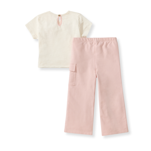 Girl Slub Pocket Tee & Pants Set