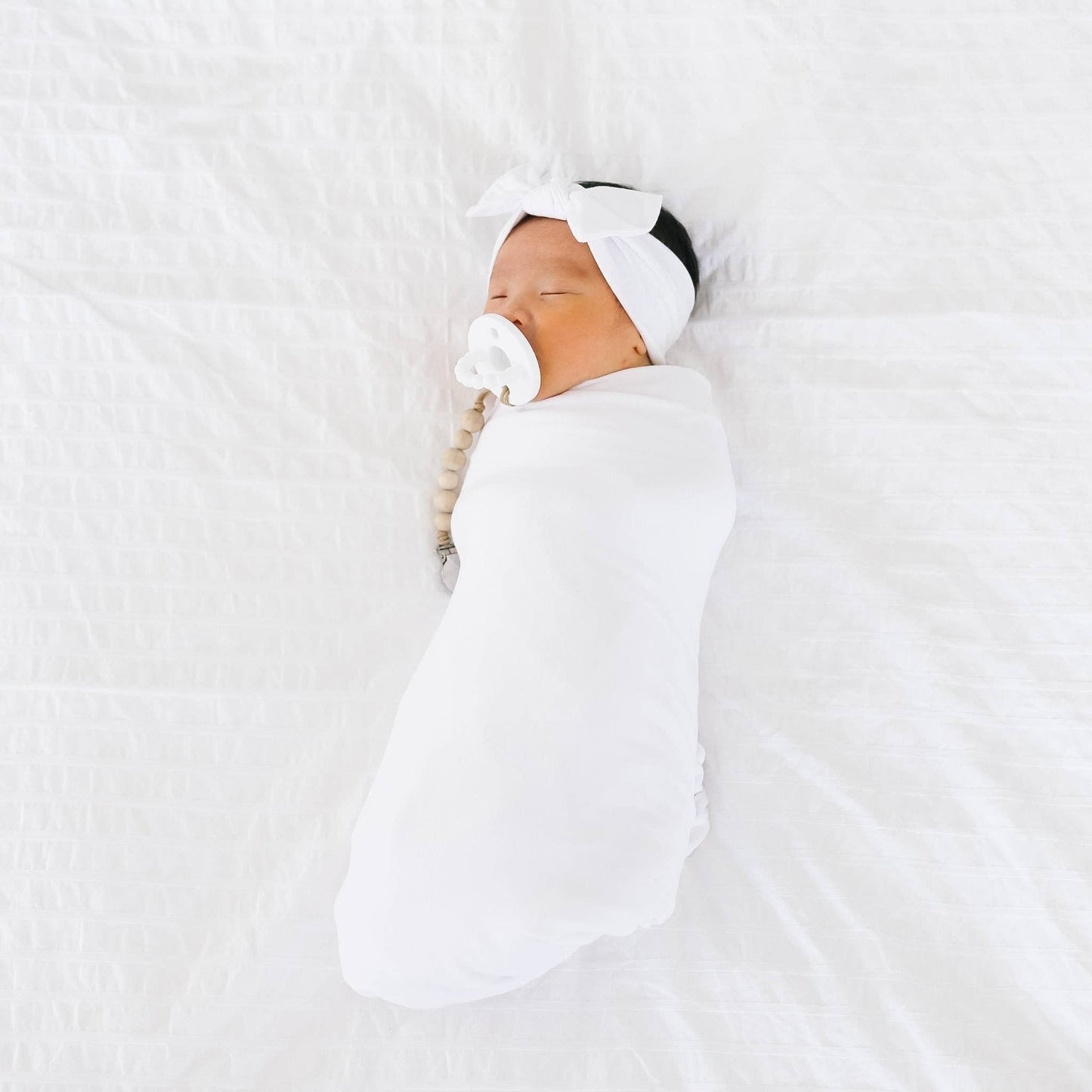 Copper Pearl Knit Headband Bow - Dove