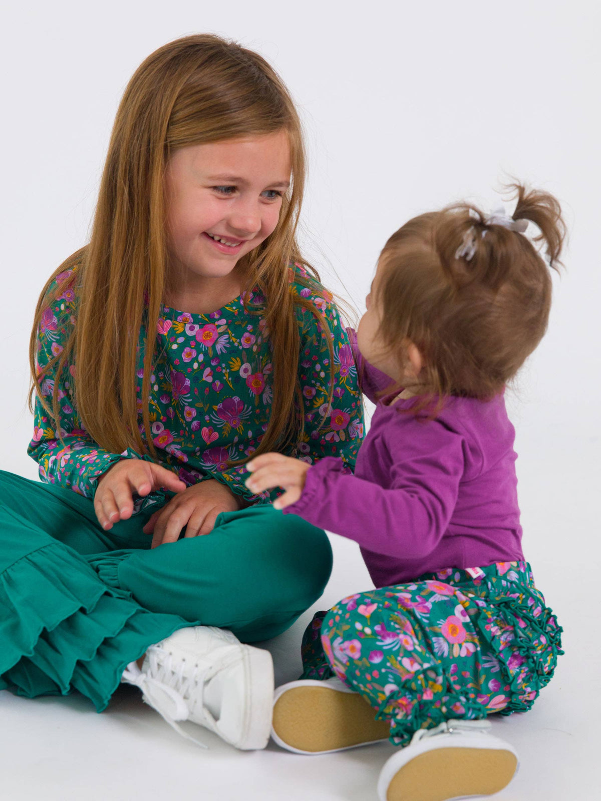 Baby Girls Plum Tart Knit Long Sleeve Ruffle Bodysuit