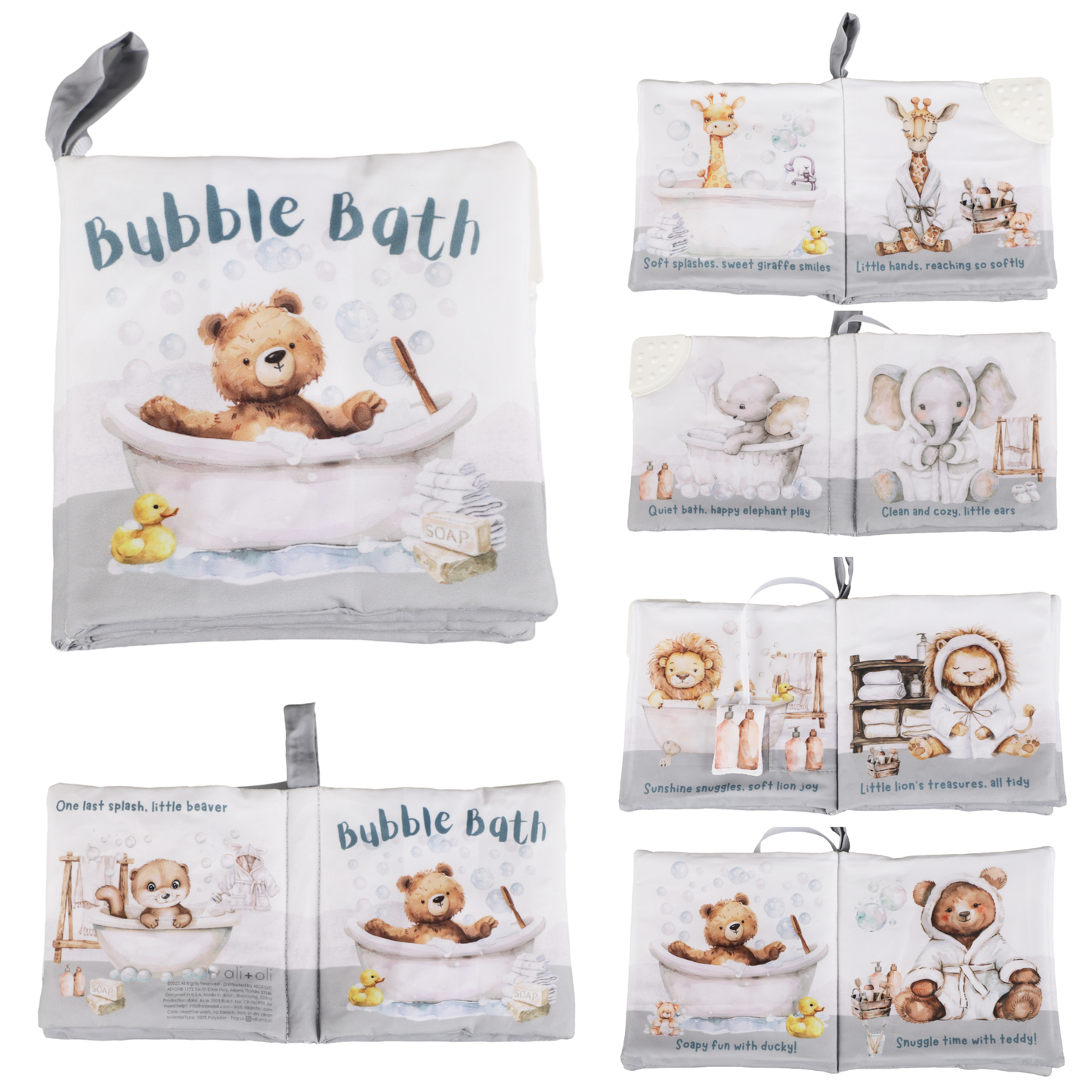 Bubble Bath 10-Page Crinkle Cloth Book for Babies & Toddlers