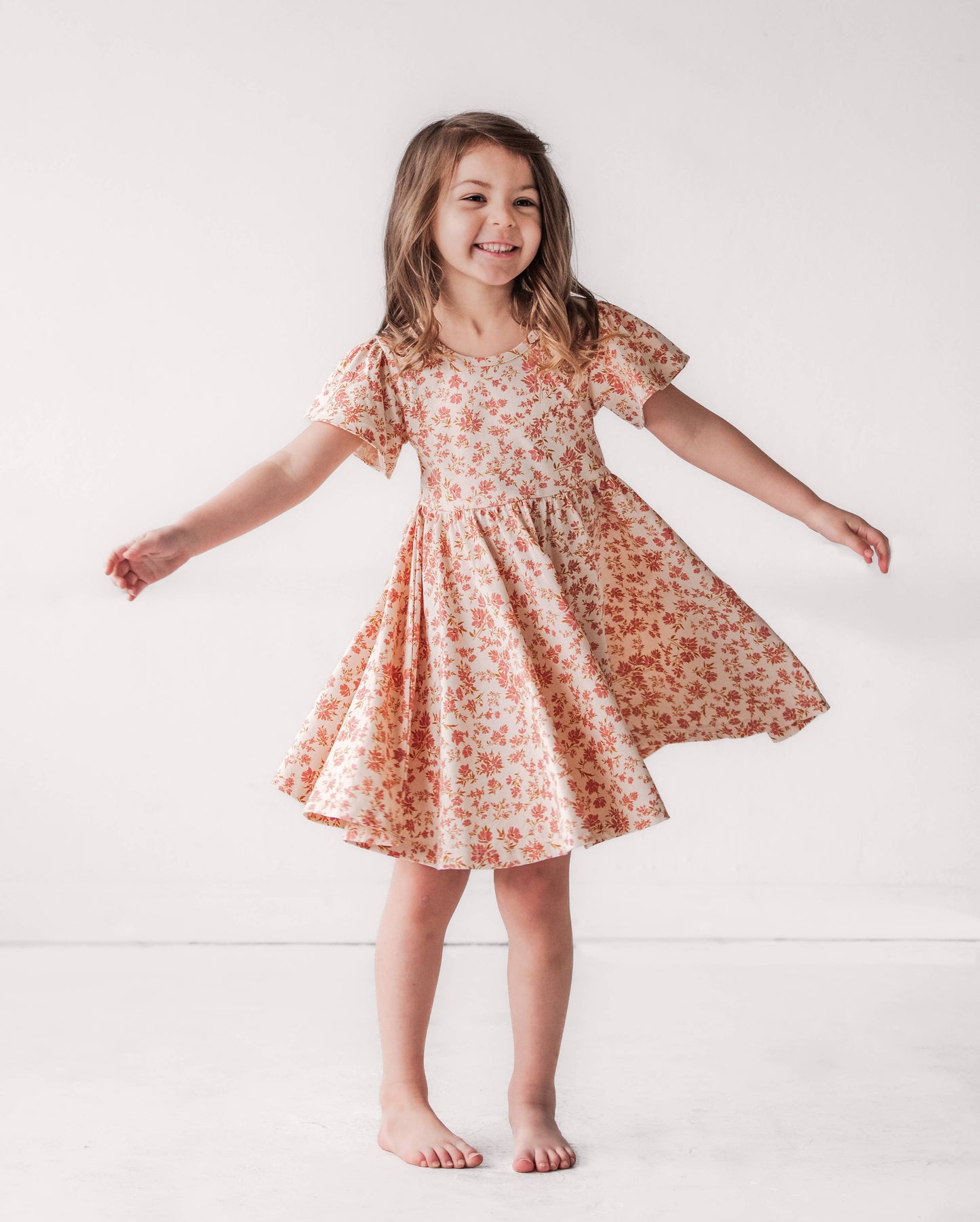Twirl Dress- Blush Floral: 3Y