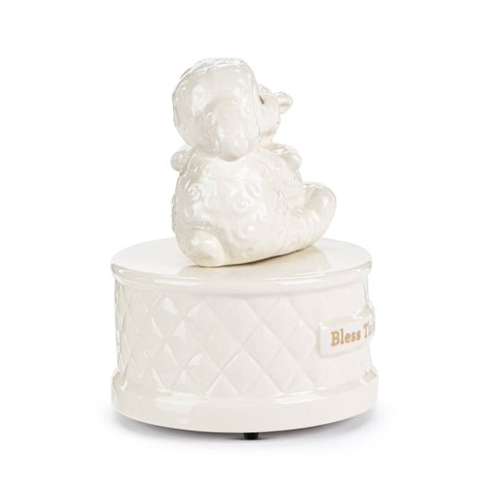 Wrapped in Prayer Ceramic Lamb Music Box - 4x5.5in