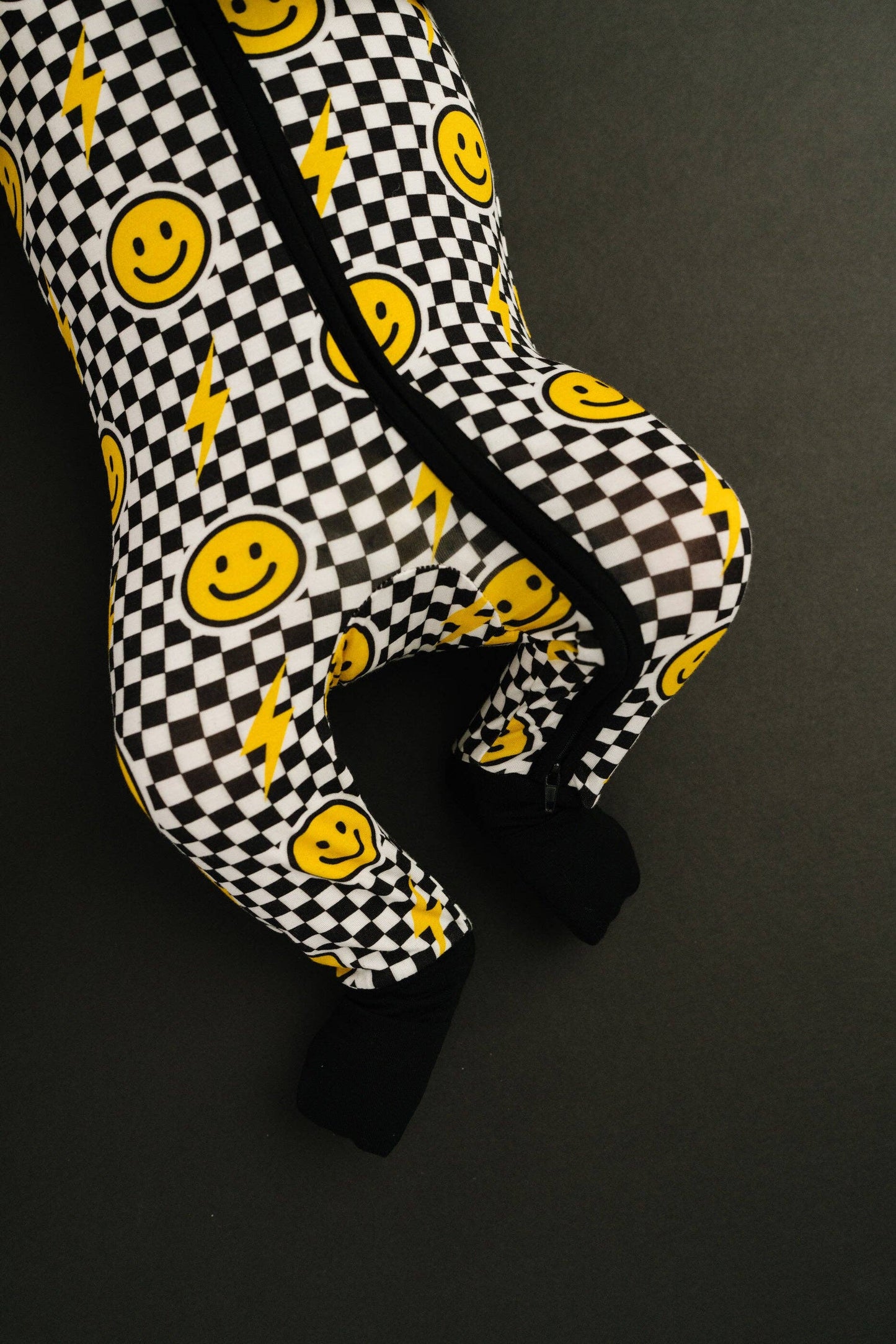 Black Bolt Check Bamboo Sleeper: 3-6M