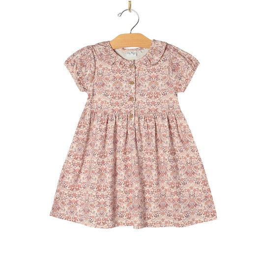 Girl Spring Frill Collar Henley Dress- Spring Bouquet