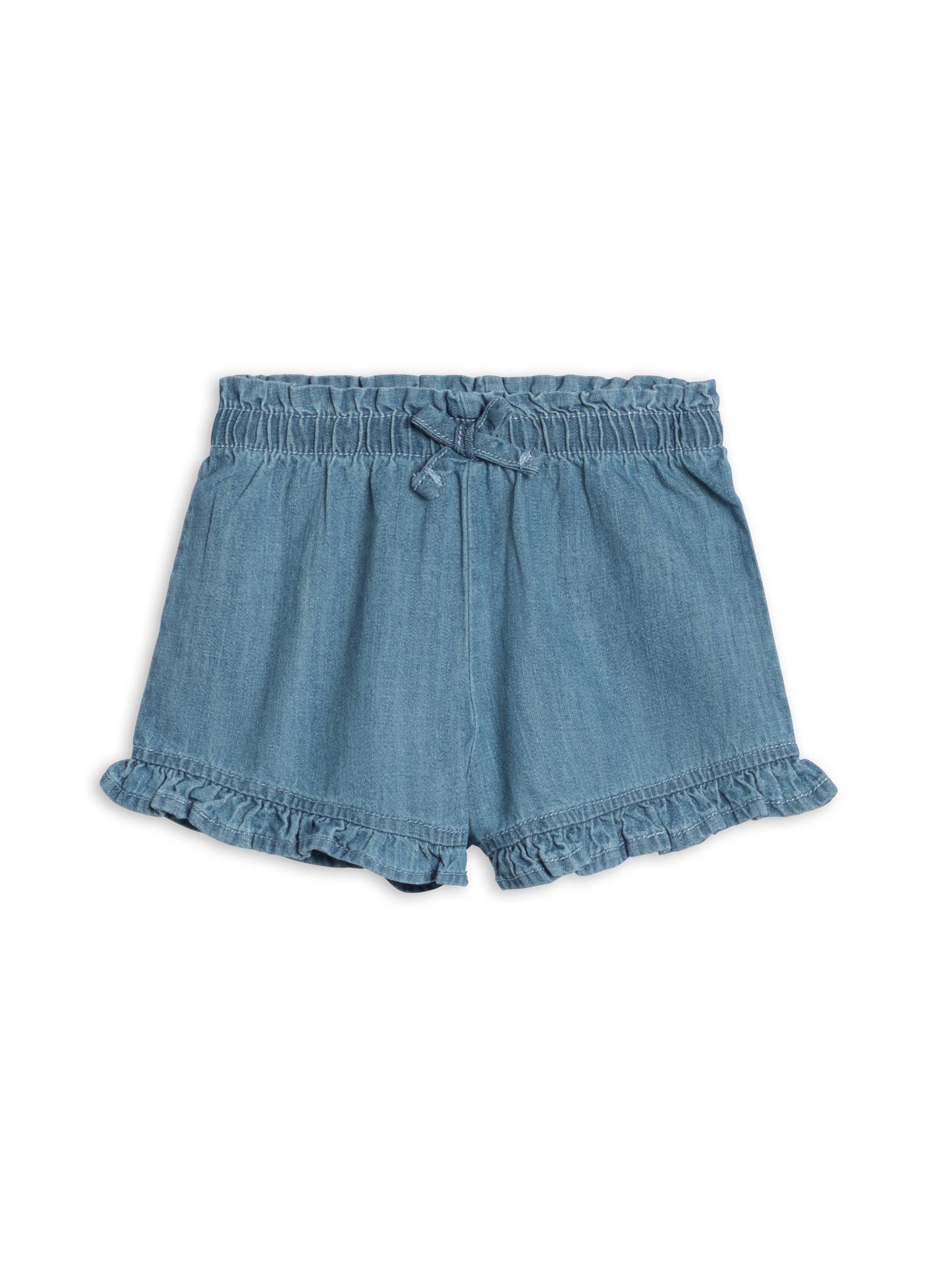 Callie Chambray Ruffle Waist Short: Chambray / 4T