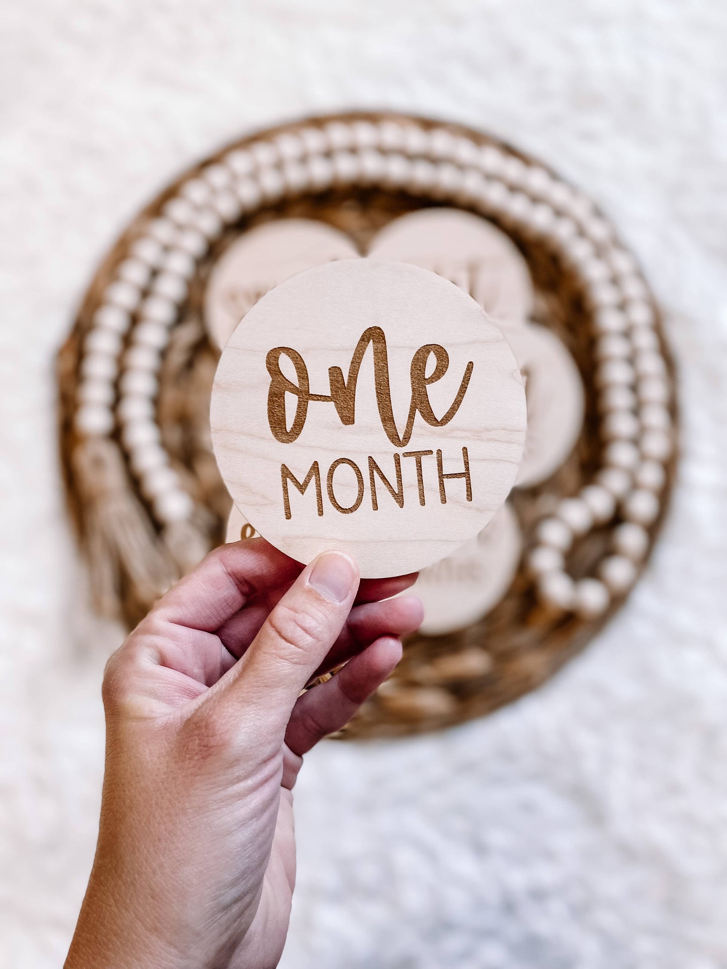 Wooden Monthly Milestone Disc Set: 12 pc set