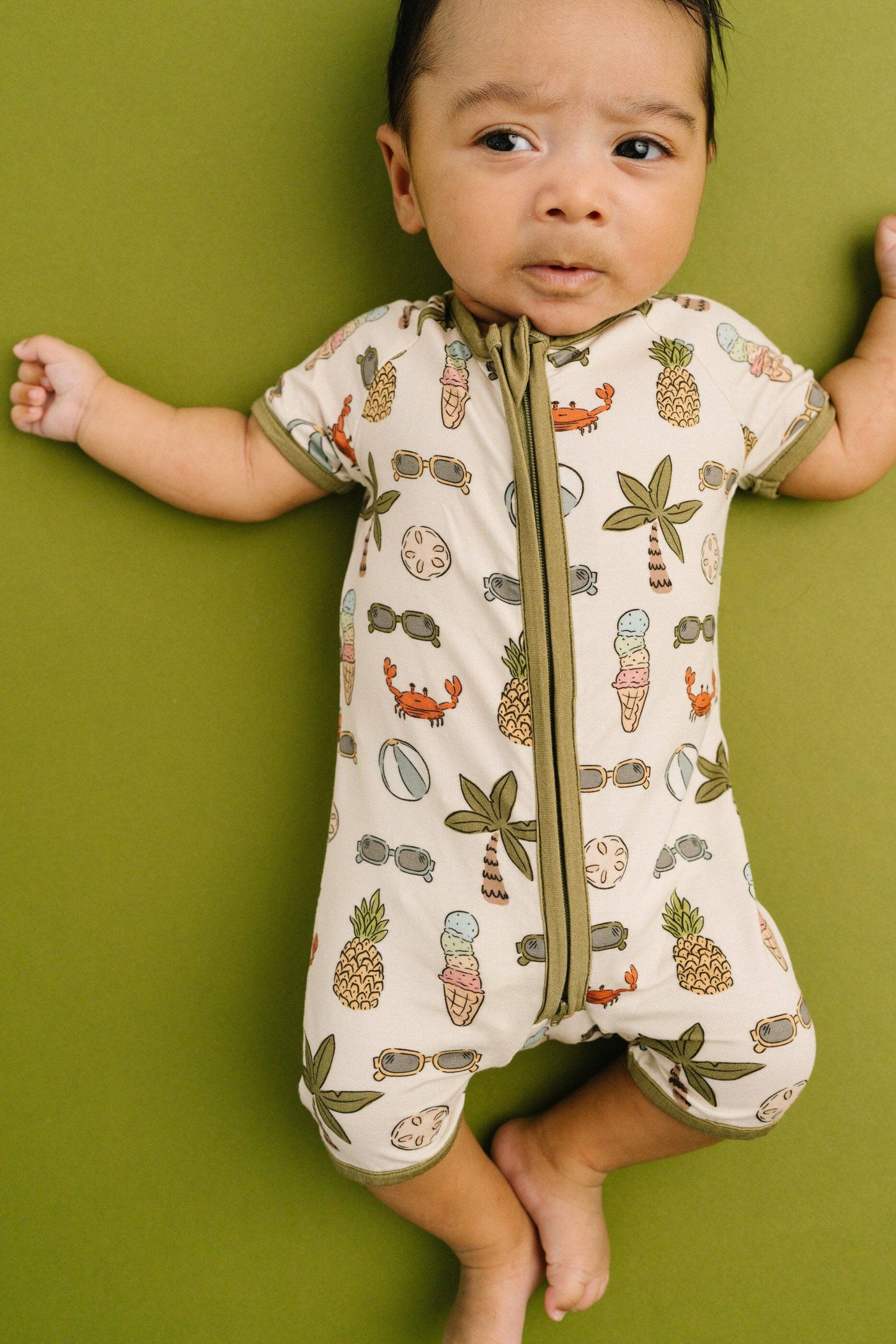 Beach Day Bamboo Short Romper: 18-24M