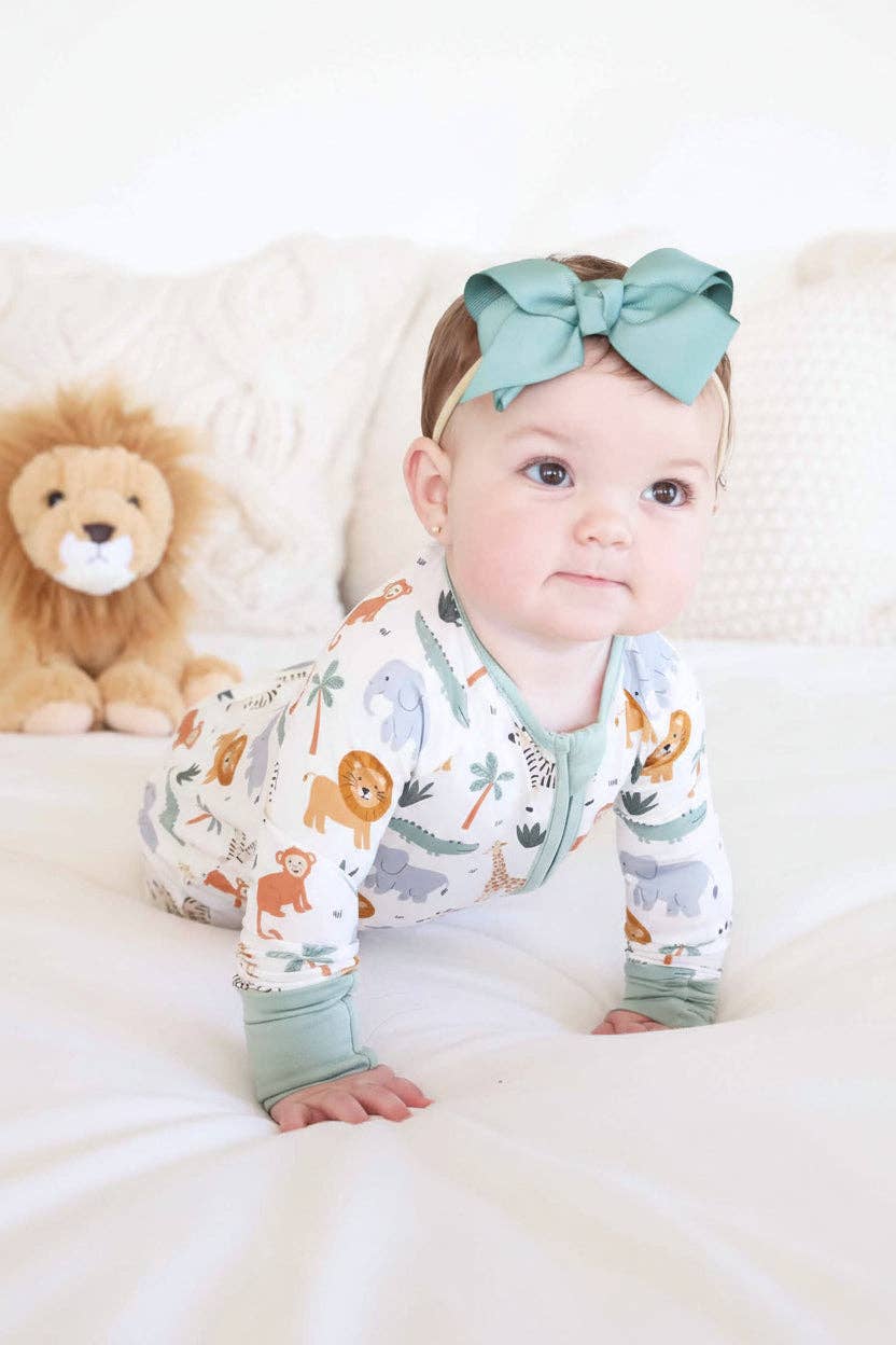 Safari Snuggles Convertible Zip Romper: 0-3 months