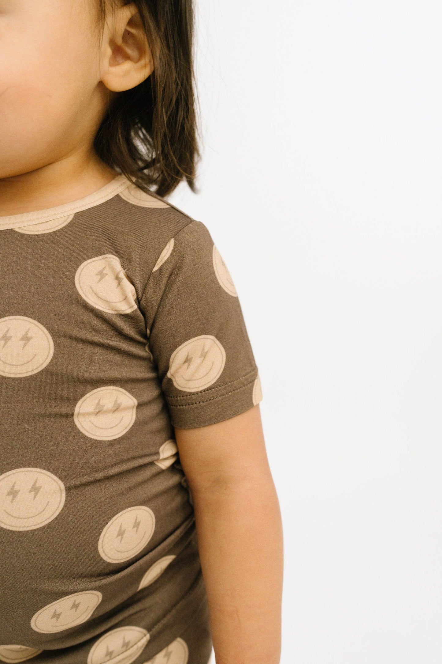 Neutral Smileys Bamboo Shorts Set: 5T